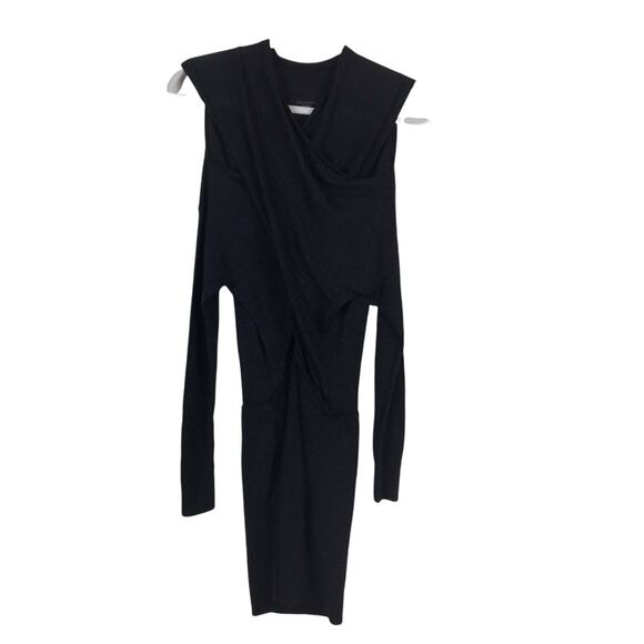 ALLSAINTS | Kaddi Mini Dress Asymmetrical Knit Cut Out Wool Gray Bodycon Medium - Picture 4 of 12